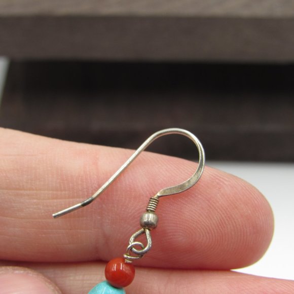 Sterling Silver Special Blue Stone Dangle Earrings - Picture 2 of 5